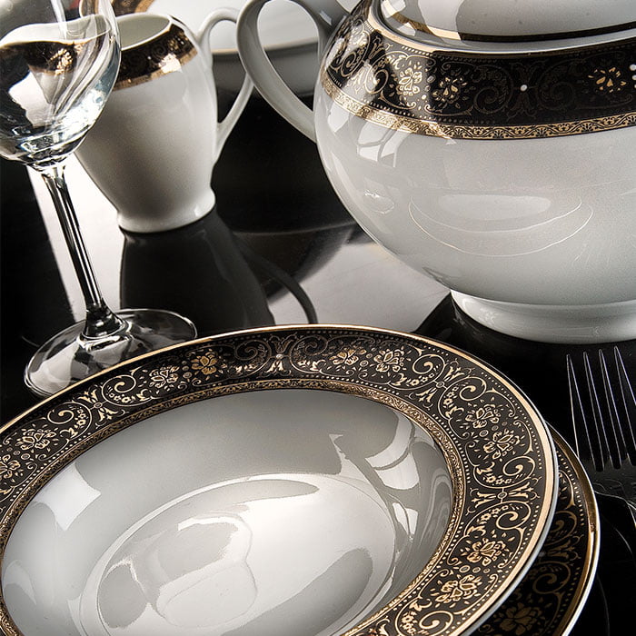 سرویس غذاخوری میدنایت 12 نفره سری ایتالیا اف 102 پارچه درجه عالی