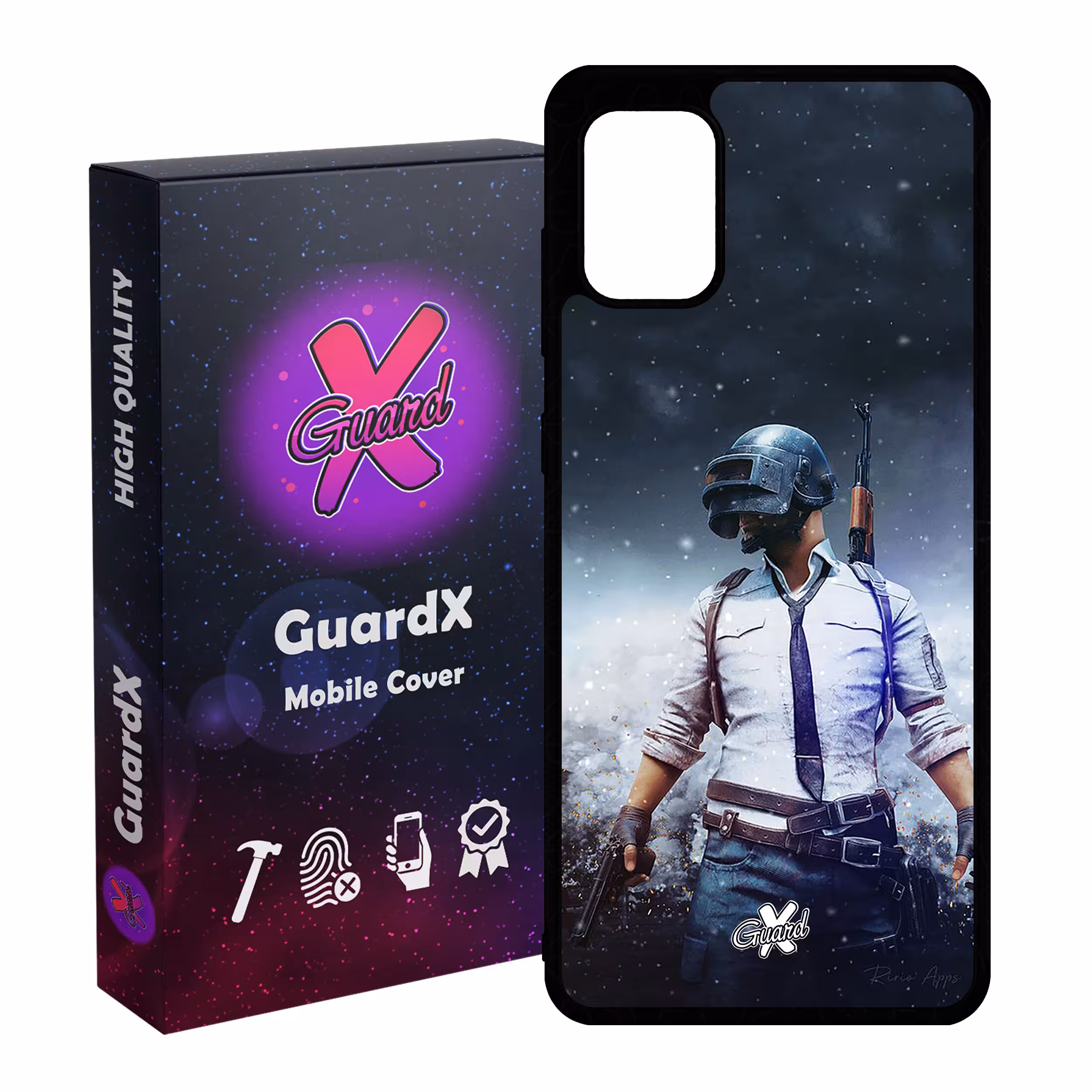 کاور گارد ایکس طرح Pubg مدل Glass10039 مناسب برای گوشی موبایل سامسونگ Galaxy A71