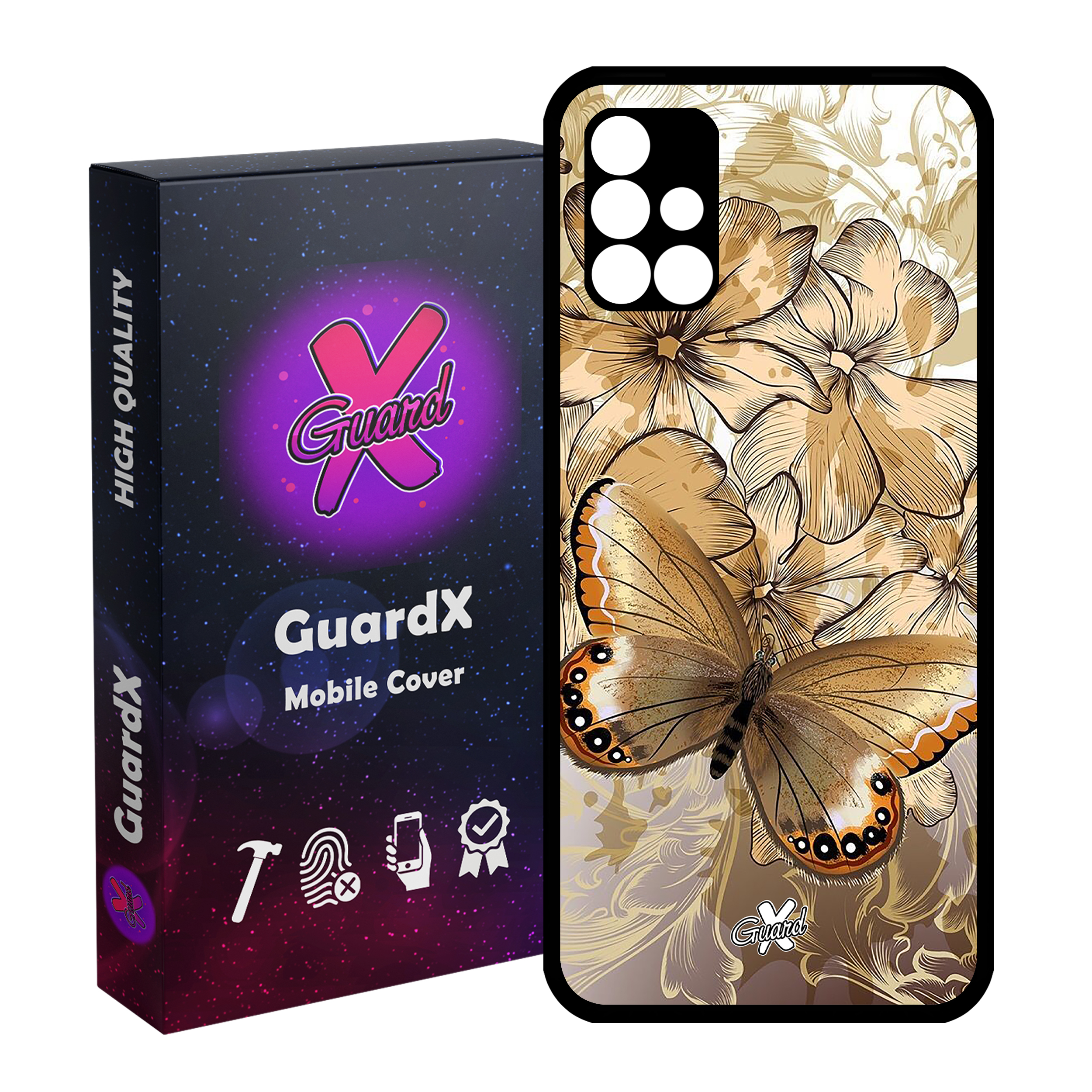 کاور گارد ایکس طرح پروانه مدل Glass10272 مناسب برای گوشی موبایل سامسونگ Galaxy M31s