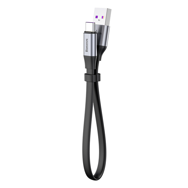 کابل USB به TYPE_C باسئوس فست شارژ Baseus Simple HW Quick Charge Charging Data Cable USB For Type-C 40W 23cm Gray black