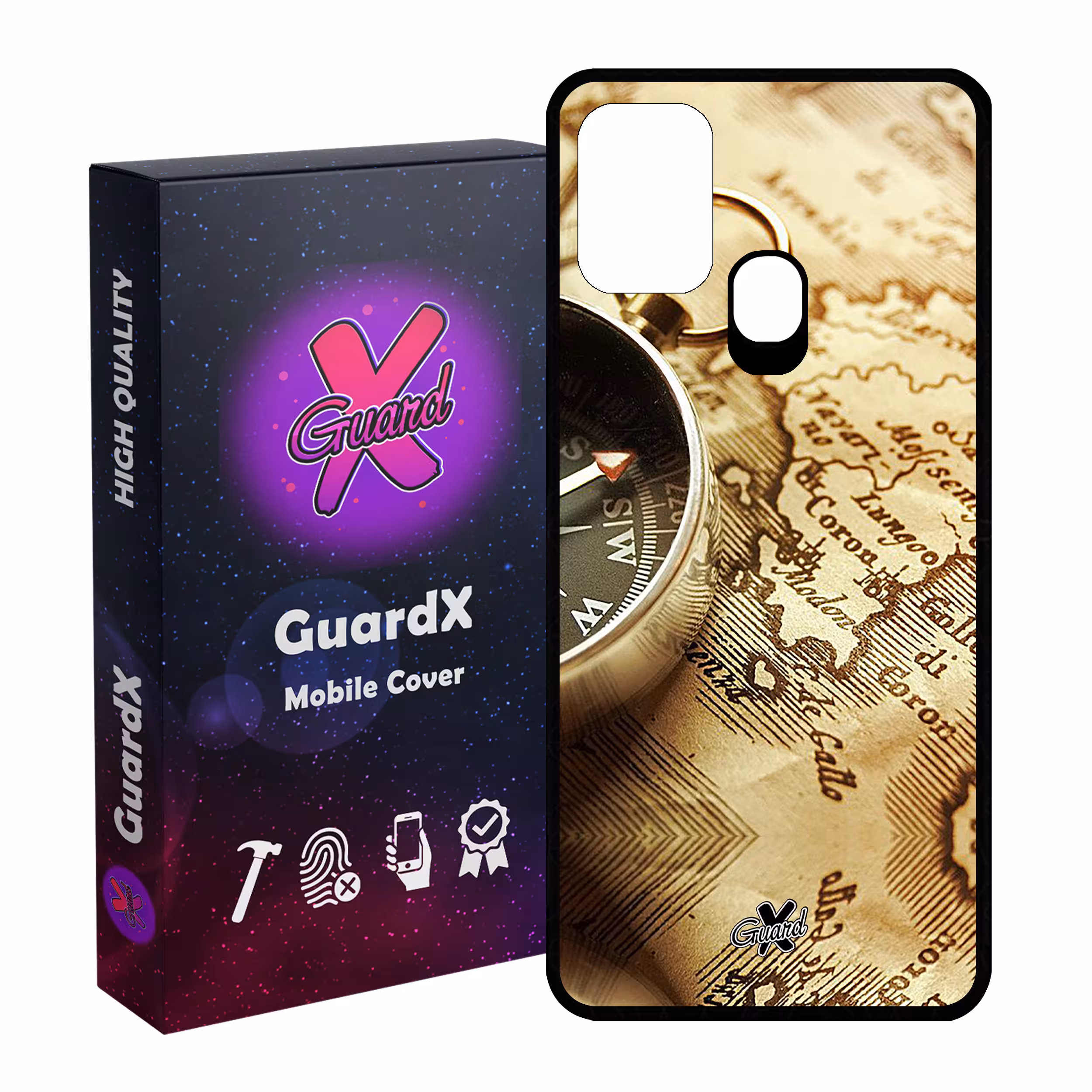 کاور گارد ایکس طرح نقشه مدل Glass10287 مناسب برای گوشی موبایل سامسونگ Galaxy M31 / M31 Prime / F41