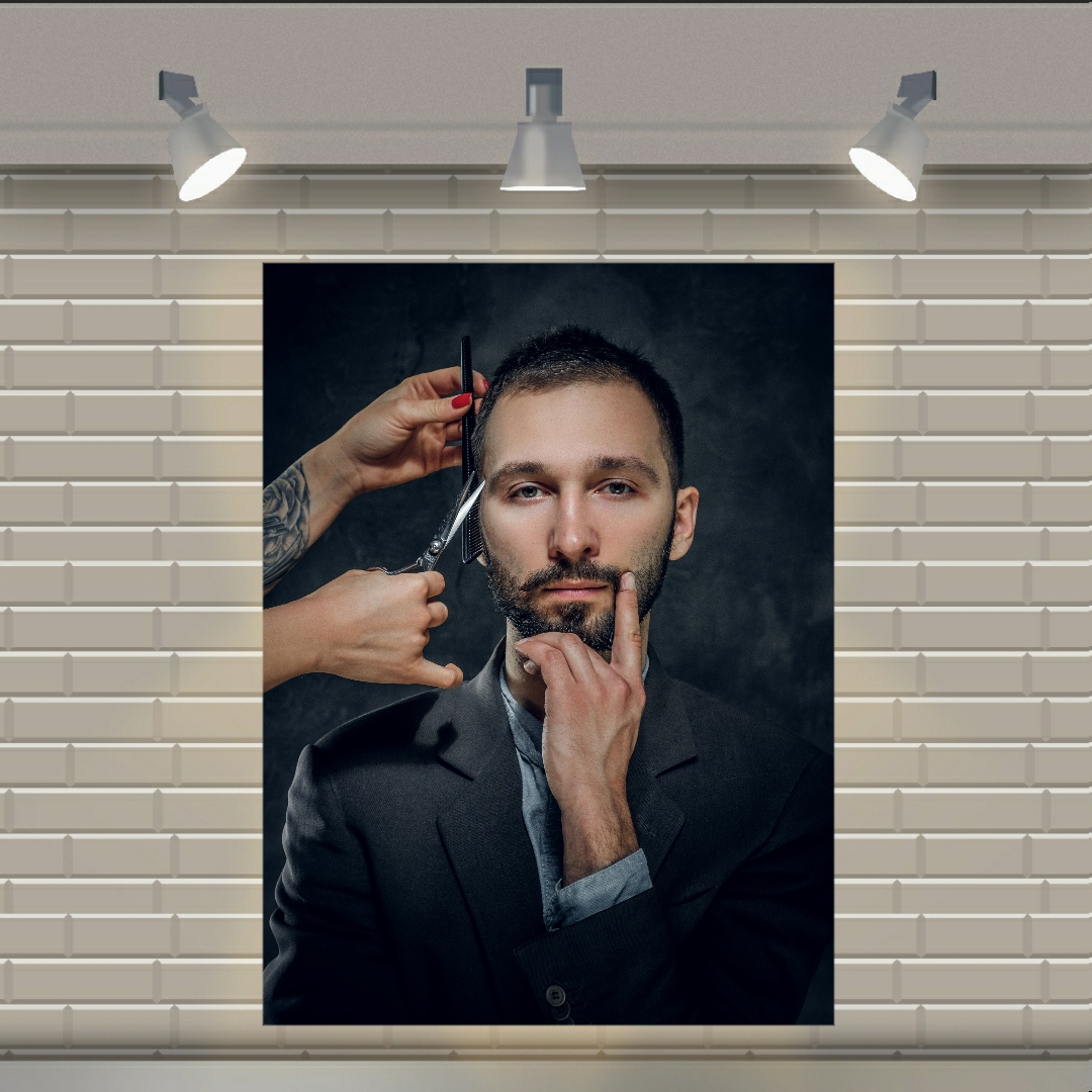 تابلو بوم طرح آرایشگاه مردانه مدل SDB1712