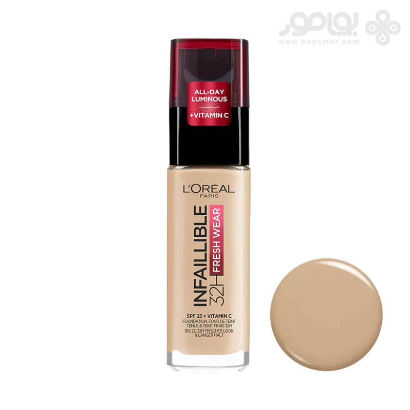 کرم پودر لورال اینفیلبل FRESH WAEAR شماره 120 رنگ GOLDEN VANILLIA