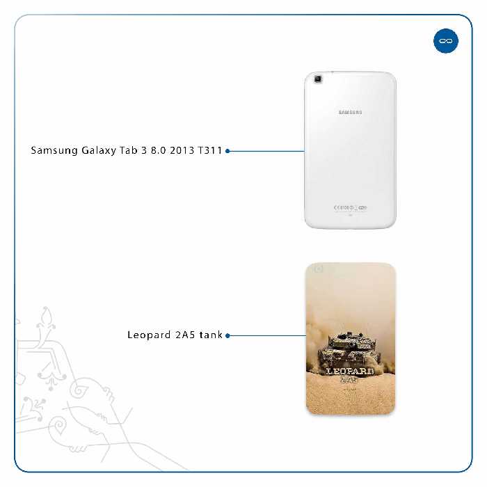 برچسب پوششی ماهوت مدل Leopard 2A5 tank مناسب برای تبلت سامسونگ Galaxy Tab 3 8.0 2013 T311