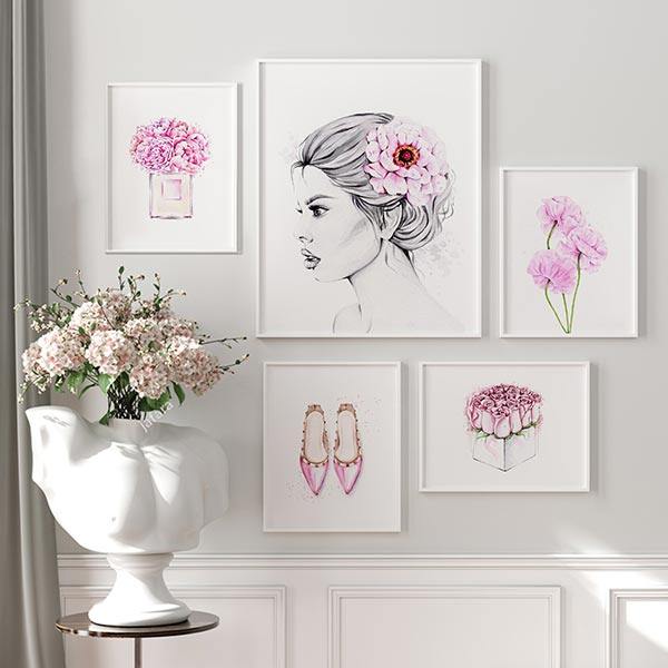 تابلو طرح فانتزی های دخترانه کد T110214 مجموعه 5 عددی