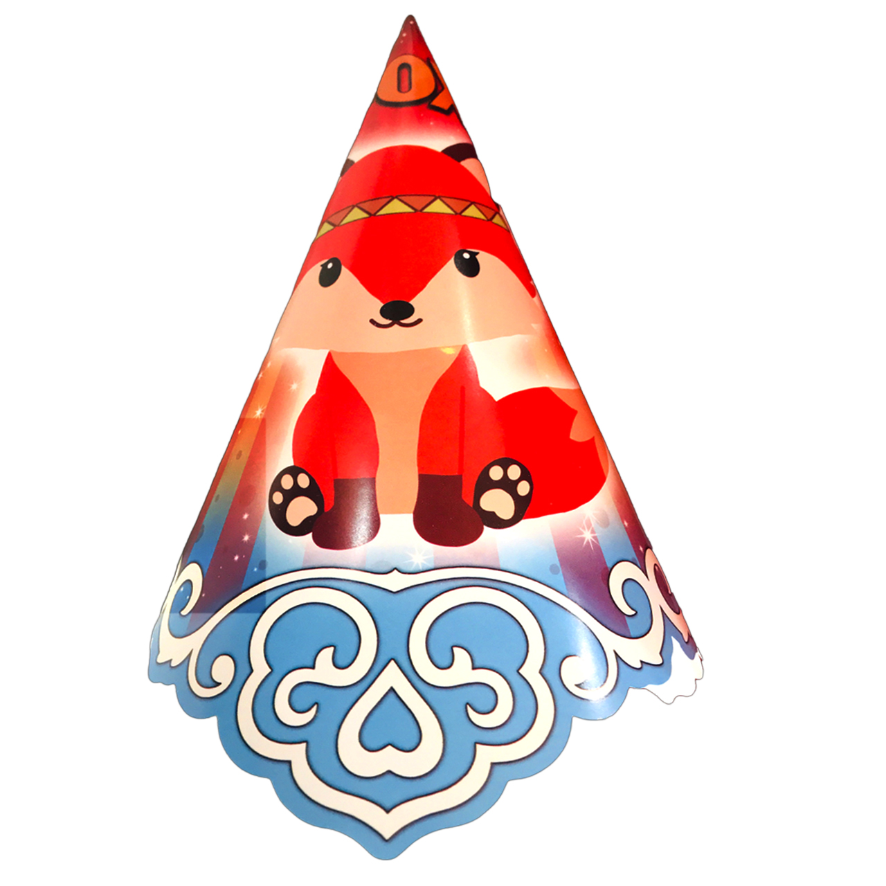 کلاه تولد مستر تم طرح روباه و سرخپوست پلاس بسته 2 عددی