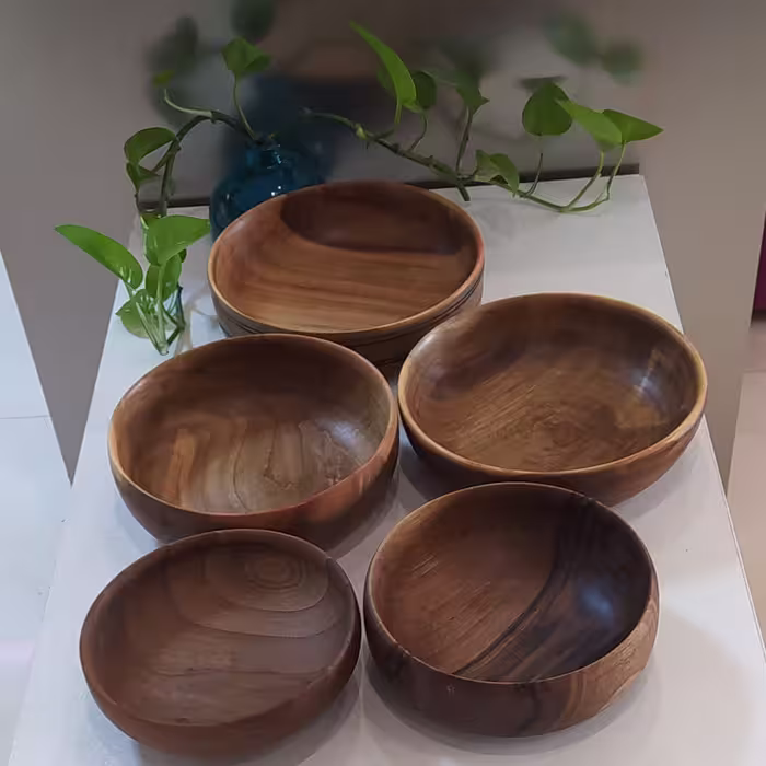 کاسه چوبی بزرگ شیک