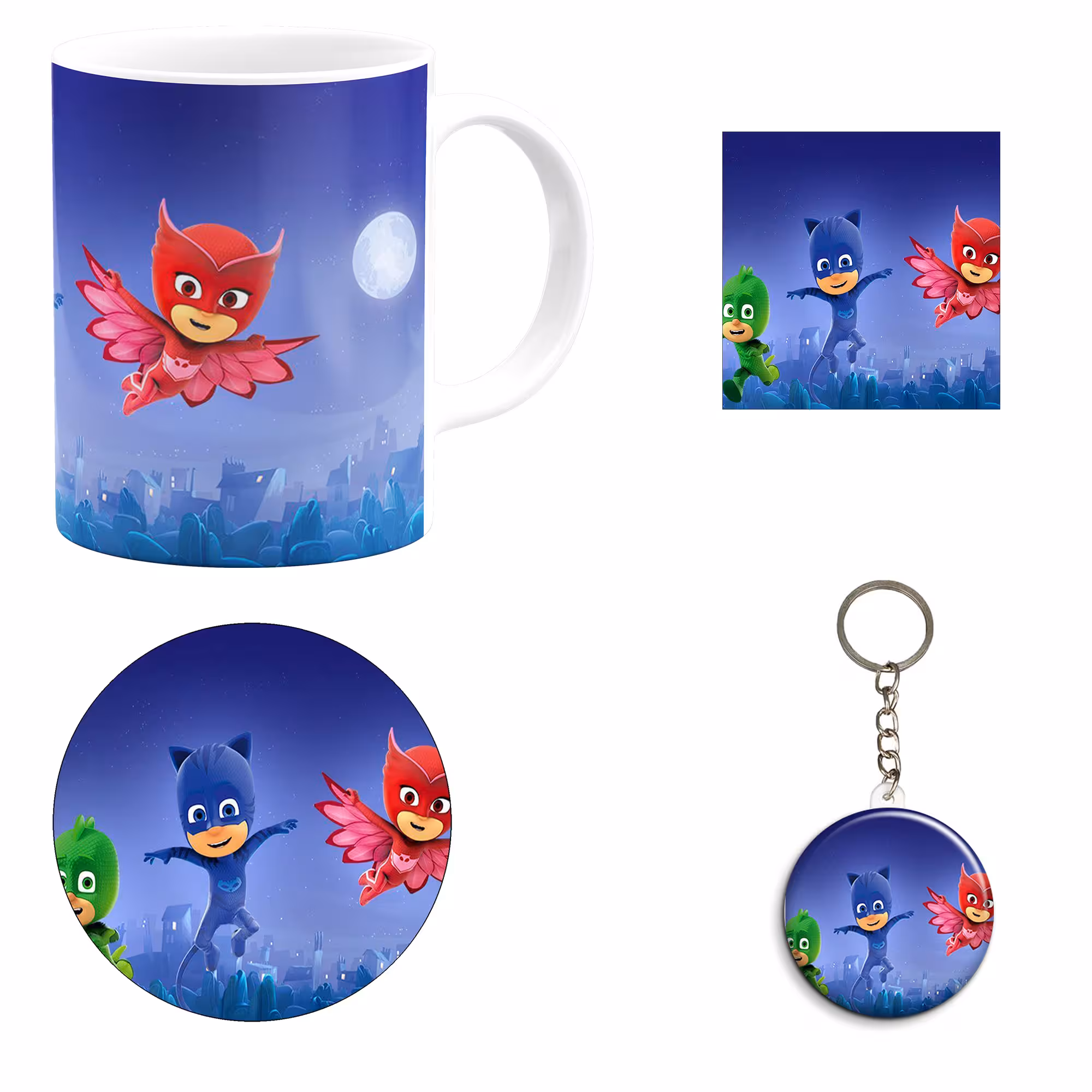 ست هدیه ماگ مدل انیمیشن شب نقاب طرح Pj masks کد M7