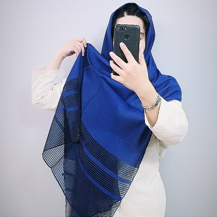 شال طیفی رنگ آبی کاربنی اورجینال وارداتی ترکیه 