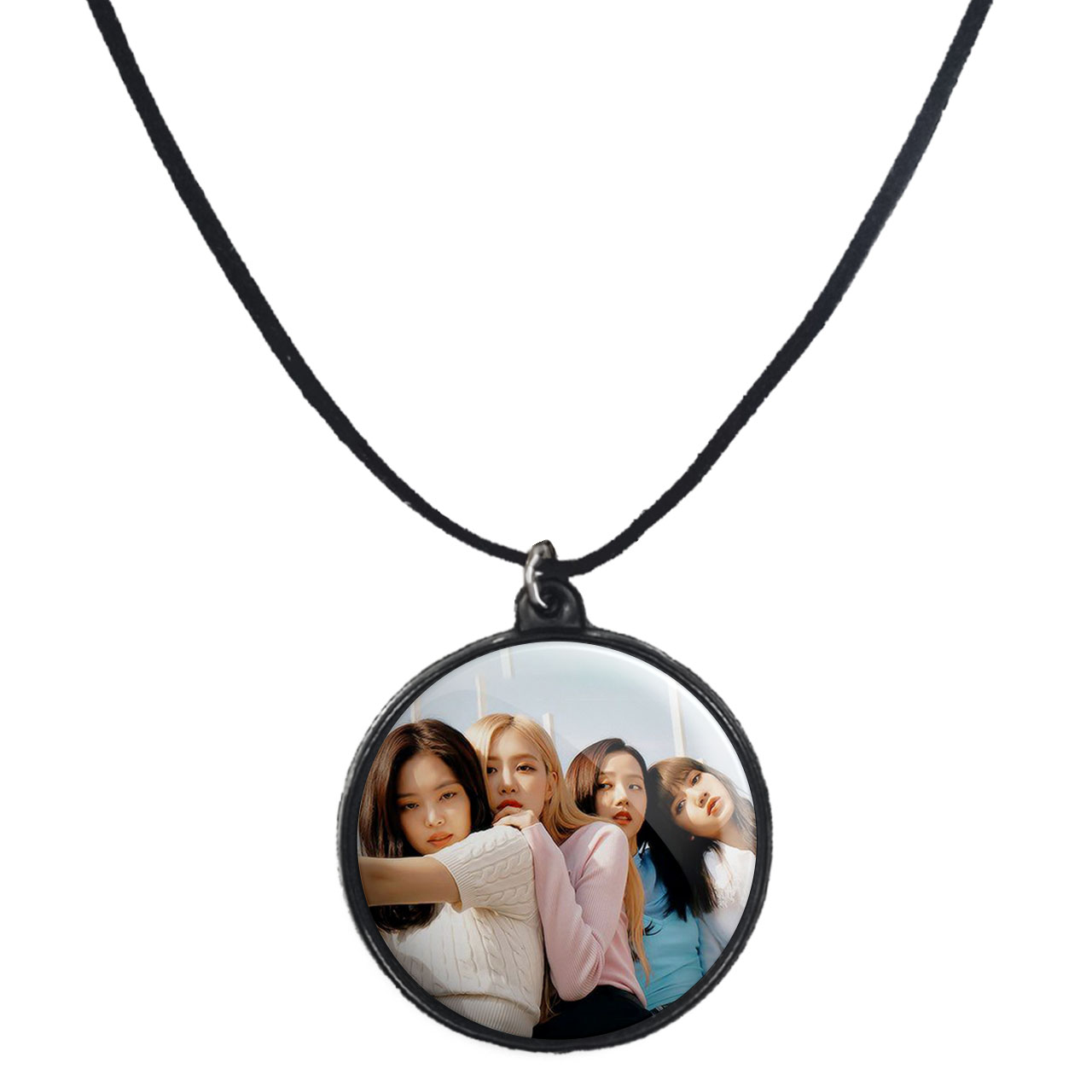 گردنبند پرمانه طرح بلک پینک کد pmb.17950 مدل دو طرفه