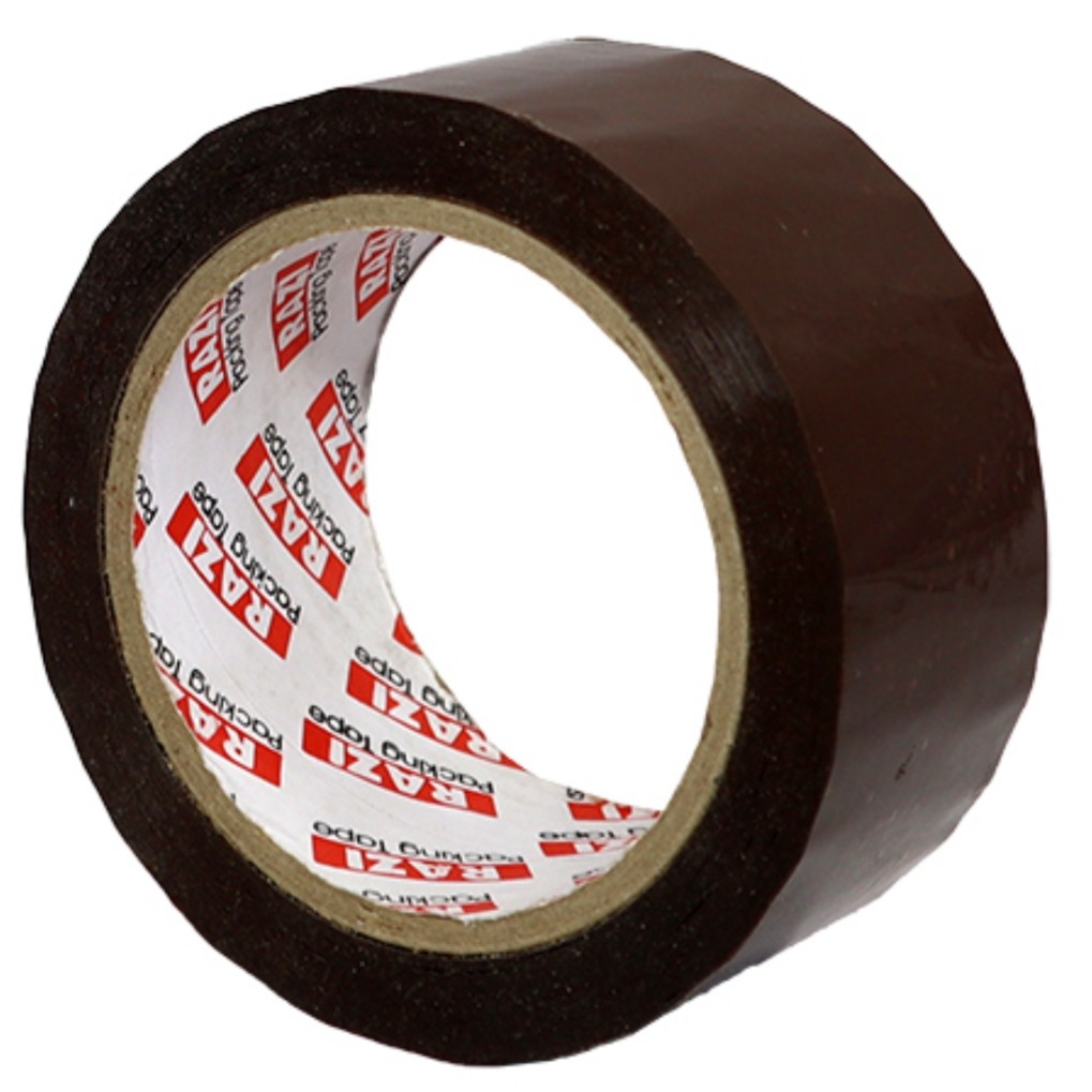 چسب پهن رازی مدل BR-6 عرض 5 سانتی متر بسته 6 عددی. قهوه ای تیره