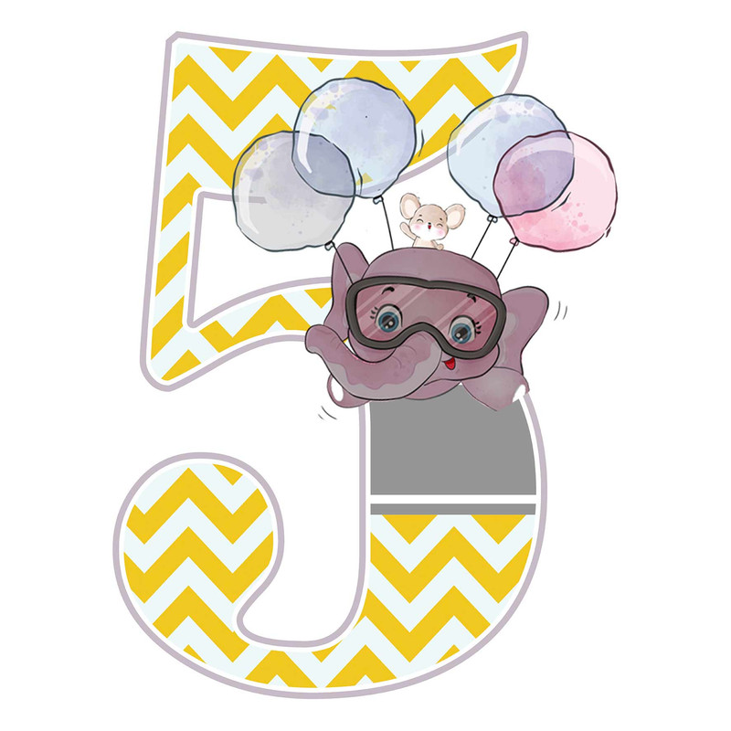 استند رومیزی مدل  تولد عدد 5 طرح فیل کد 955