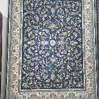 فرش پاتریس1500شانه طرح  افشان سی گل آبی کاربنی  9متری