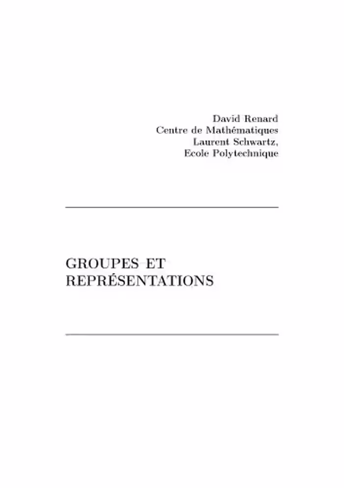 خرید و دانلود نسخه کامل کتاب Groupes et représentations