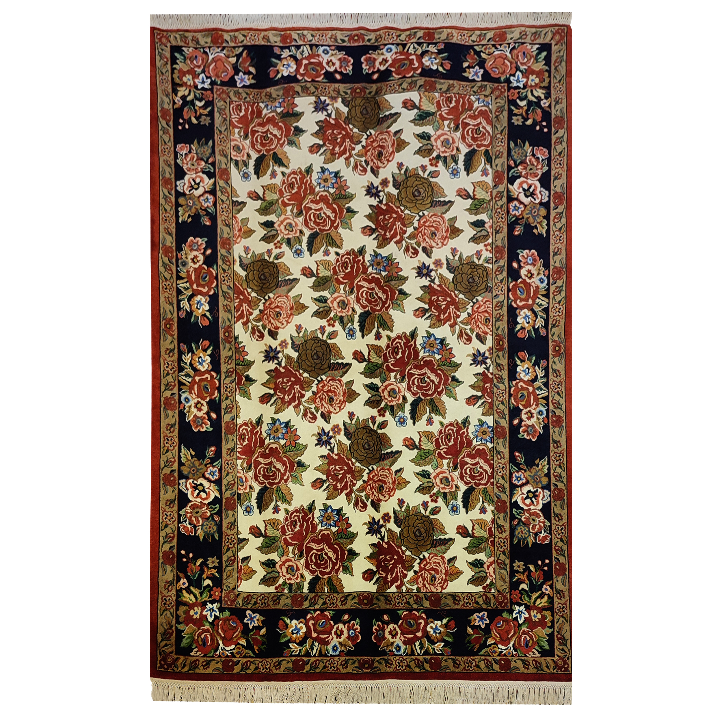 فرش دستبافت سه و نیم متری طرح گل رز کد AA63