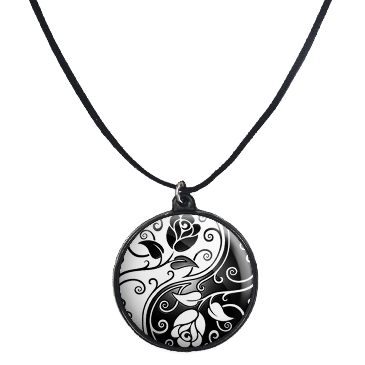 گردنبند پرمانه طرح یین یانگ کد pmb.1858مدل دو طرفه