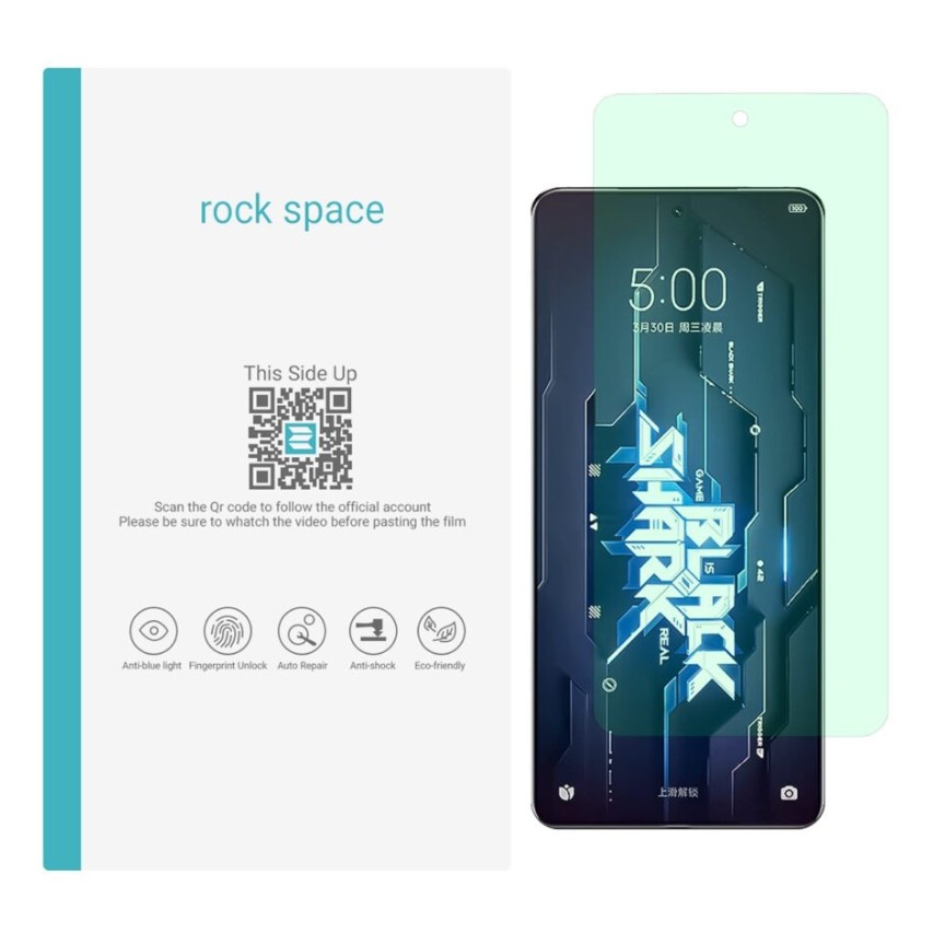  گلس شیائومی black shark 5 pro مدل نانو هیدروژل گرین لایت برند راک اسپیس