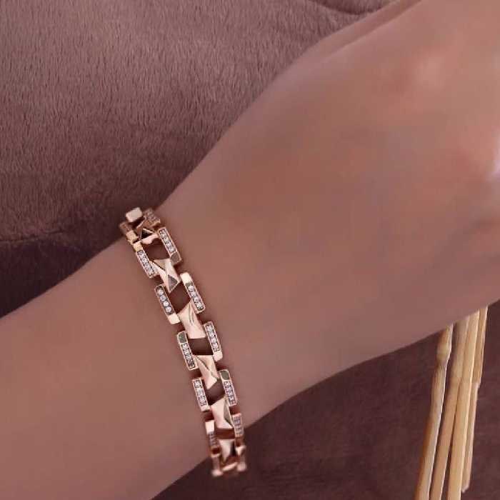 دستبند کد11711برند ژوپینگ xuping.نگین اتمی.آبکاری طلا.رنگ ثابت.ضدحساسیت