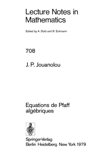 خرید و دانلود نسخه کامل کتاب Equations de Pfaff algebriques