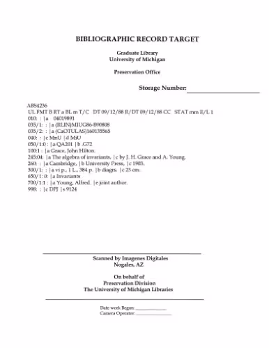 خرید و دانلود نسخه کامل کتاب The algebra of invariants