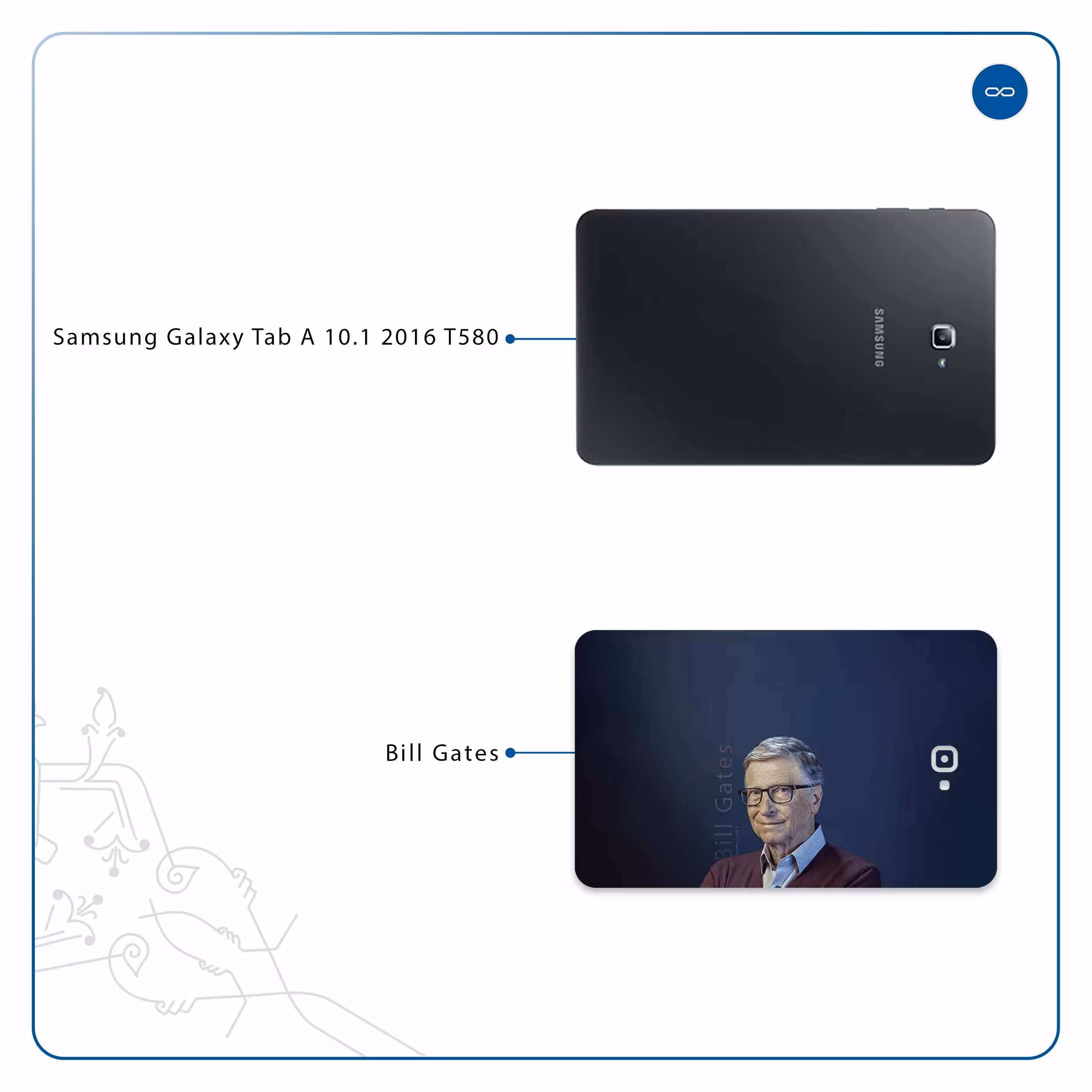 برچسب پوششی ماهوت مدل Bill Gates مناسب برای تبلت سامسونگ Galaxy Tab A 10.1 2016 T580