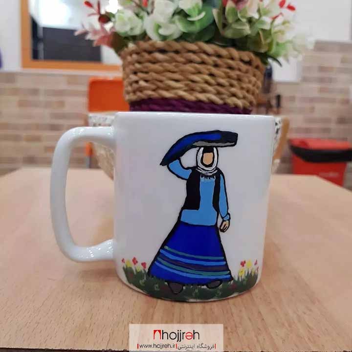 اطلاعات ، قیمت و خرید لیوان سرامیک با طرح کلبه روستایی و زن روستایی کد MA38