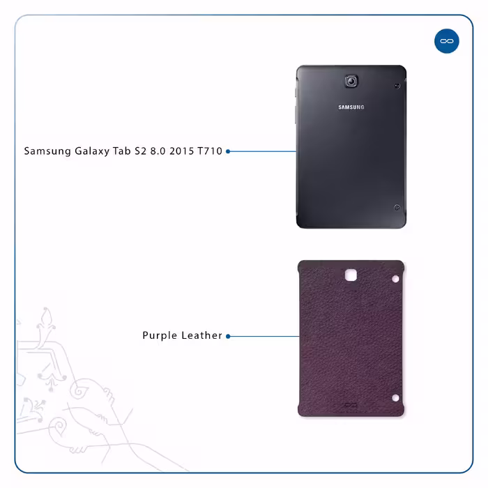 برچسب پوششی ماهوت مدل Purple-Leather مناسب برای تبلت سامسونگ Galaxy Tab S2 8.0 2015 T710