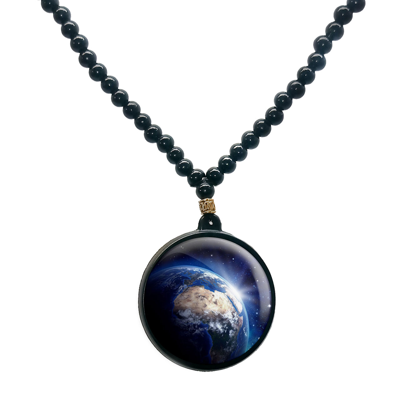 گردنبند پرمانه طرح زمین کد pmd.23517 مدل دو طرفه