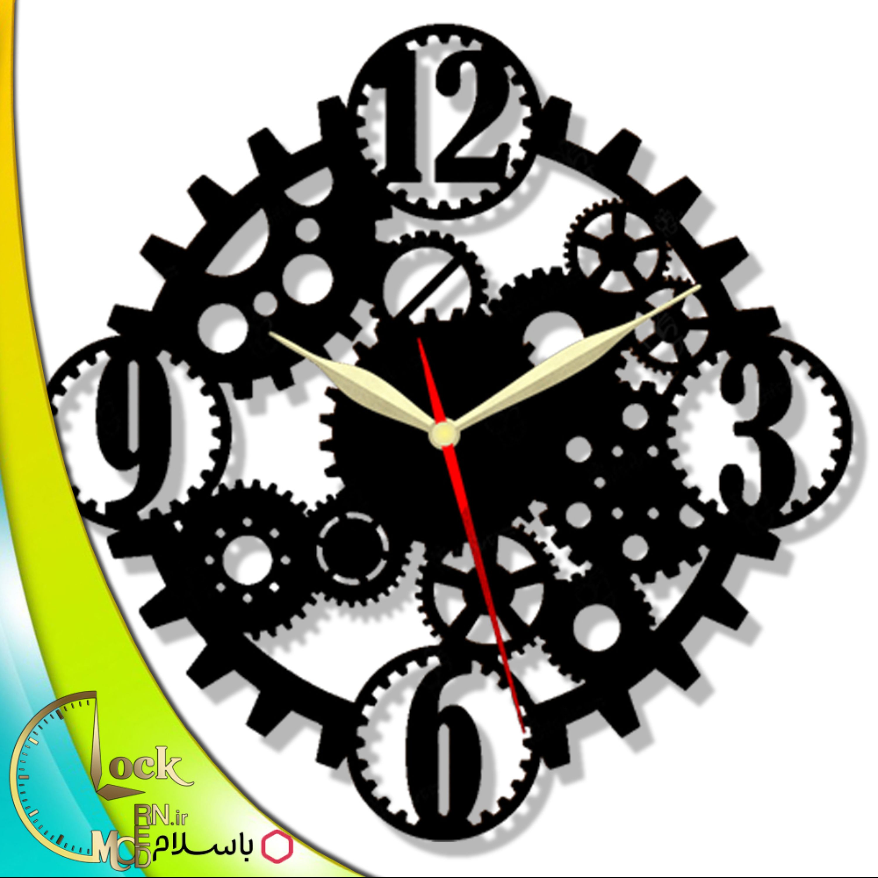 ساعت دیواری طرح چرخ دنده کد 748 (پس کرایه)