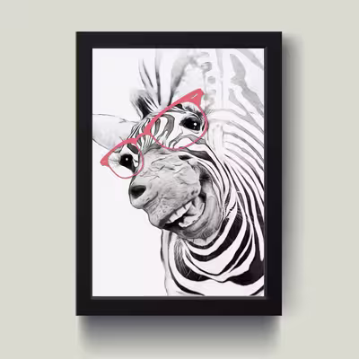 تابلو مدل  Funny Zebra کدm2632-b