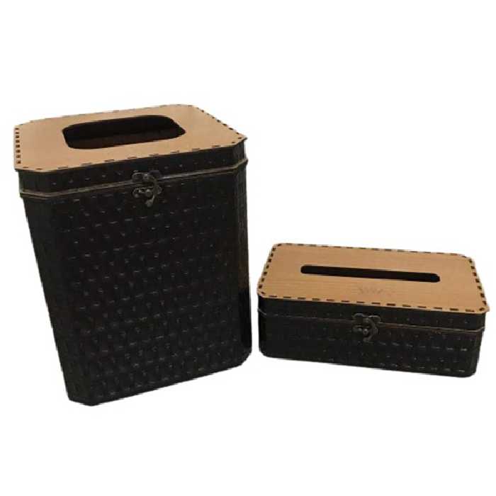 ست سطل و جای دستمال کاغذی مدل CHD