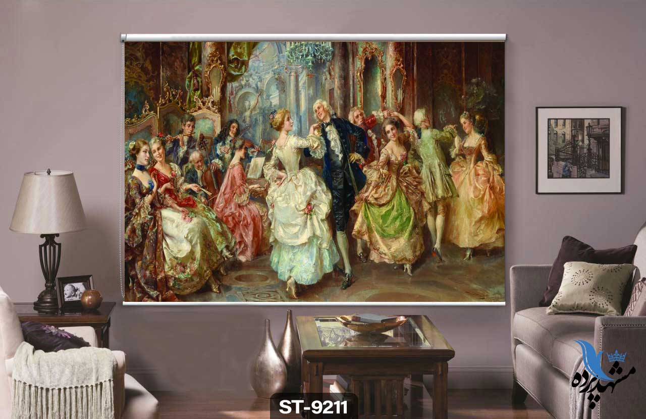 پرده شیدرول تصویری طرح نقاشی کلاسیک کد ST9211