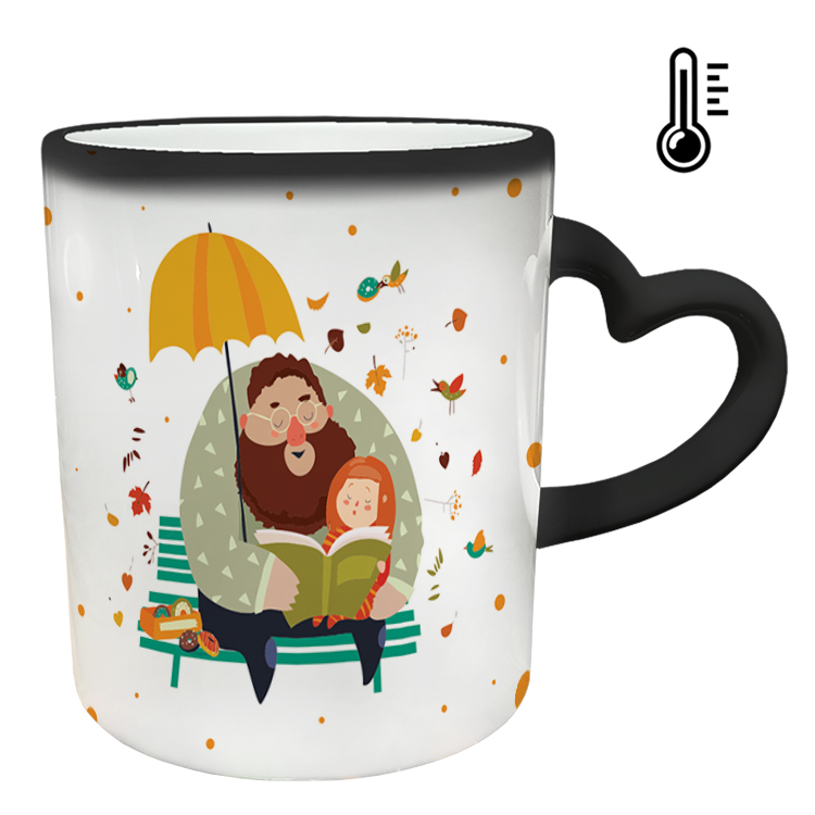 ماگ حرارتی مدل دسته قلبی طرح روز پدر کد 19