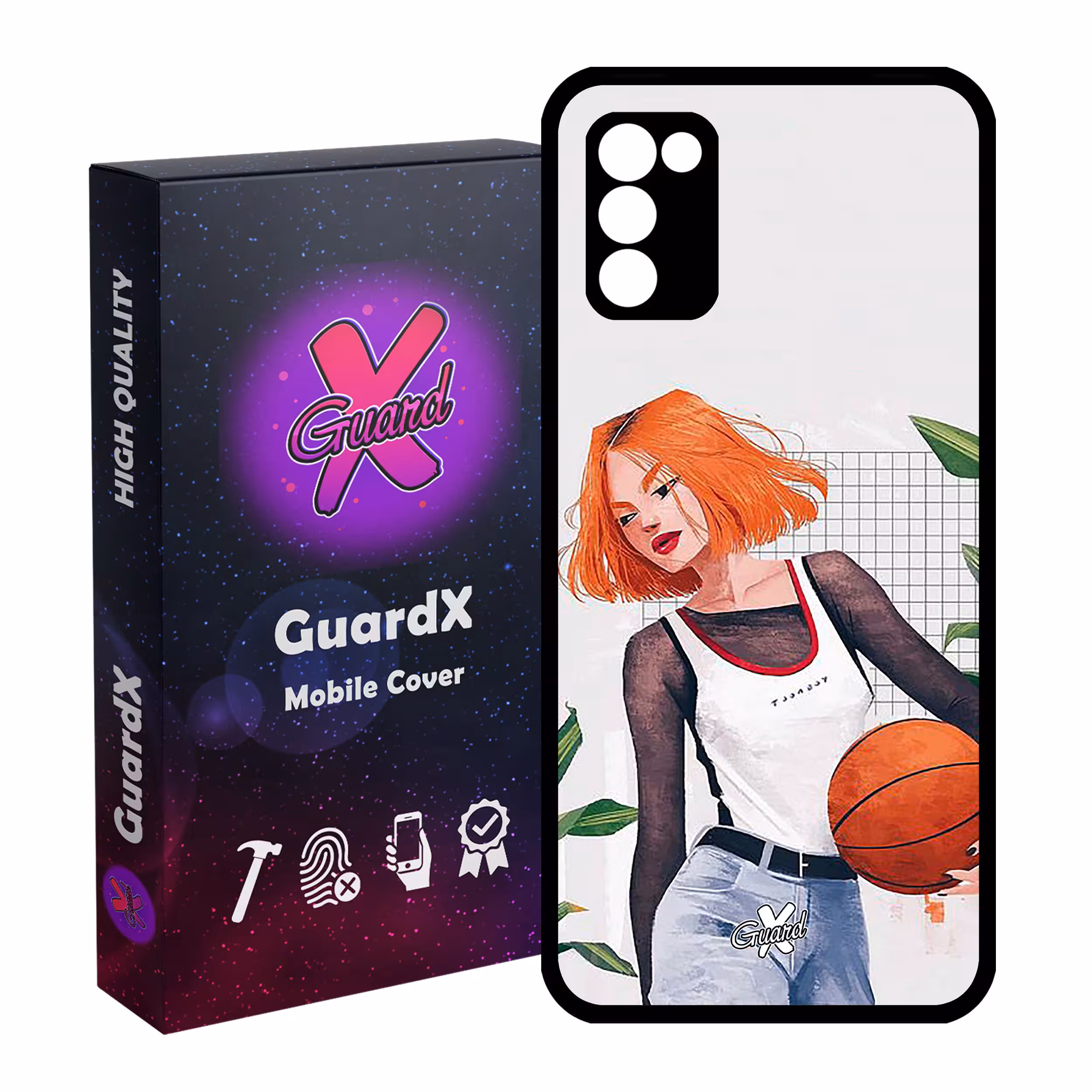 کاور گارد ایکس طرح Girl مدل Glass10338 مناسب برای گوشی موبایل سامسونگ Galaxy A02s / M02s