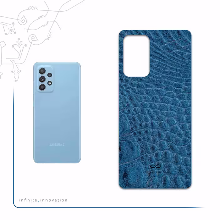برچسب پوششی ماهوت مدل Blue-Crocodile-Leather مناسب برای گوشی موبایل سامسونگ Galaxy A52s 5G