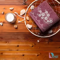 حوله دستی گلدوزی طرح ملینا رنگ عنابی