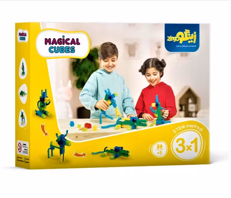 بسته اسباب بازی مکعب های جادویی 1*3 (افزایش مهارت های شناختی و حرکتی)،(کد 032)،(32قطعه،باجعبه) - ناشربوک | خرید آنلاین کتاب