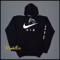 هودی سایز بزرگ مردانه Air عرض 63 سانت رنگ مشکی کد BSH2