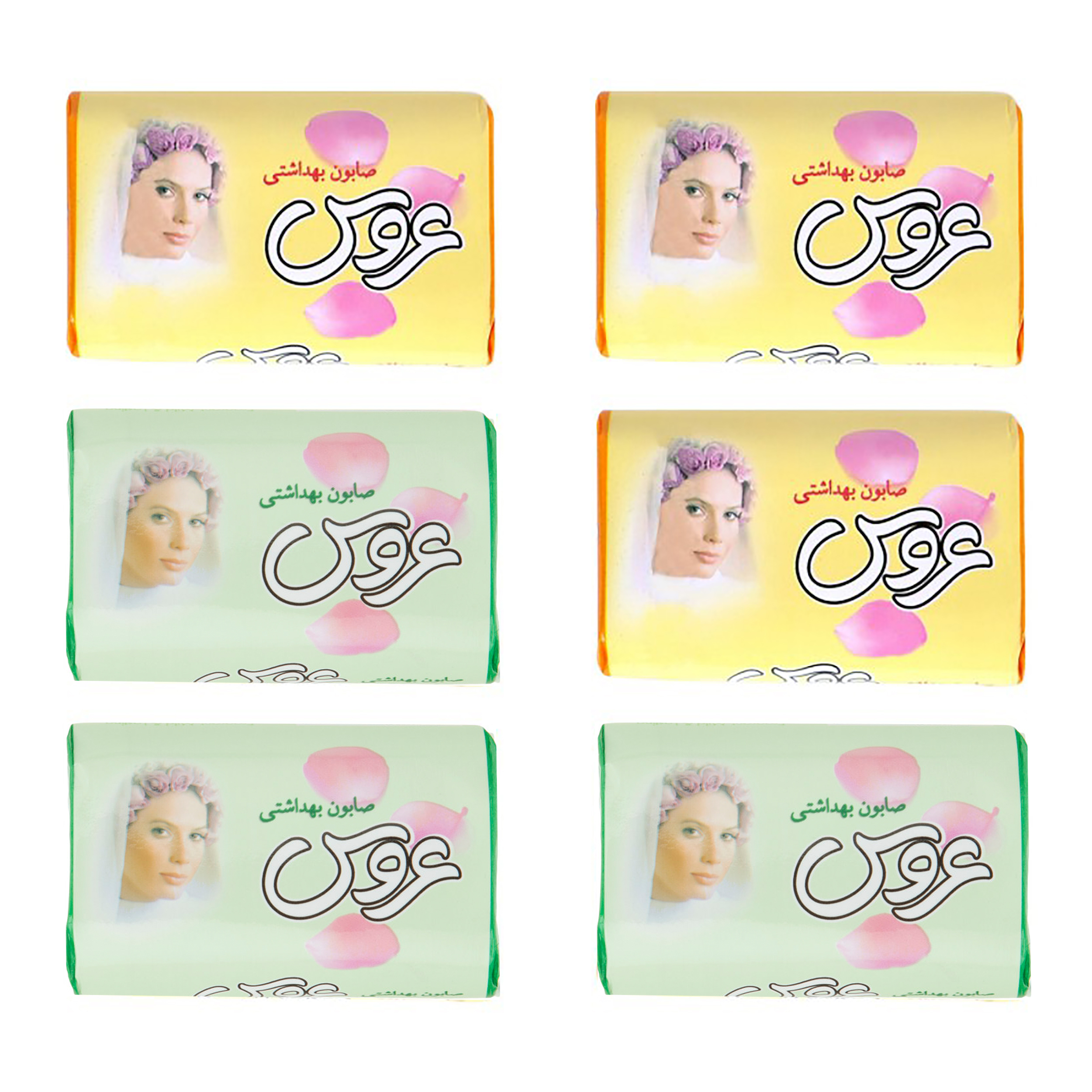 صابون شستشو عروس (پاکسان) مدل G-W وزن 75 گرم بسته 6 عددی