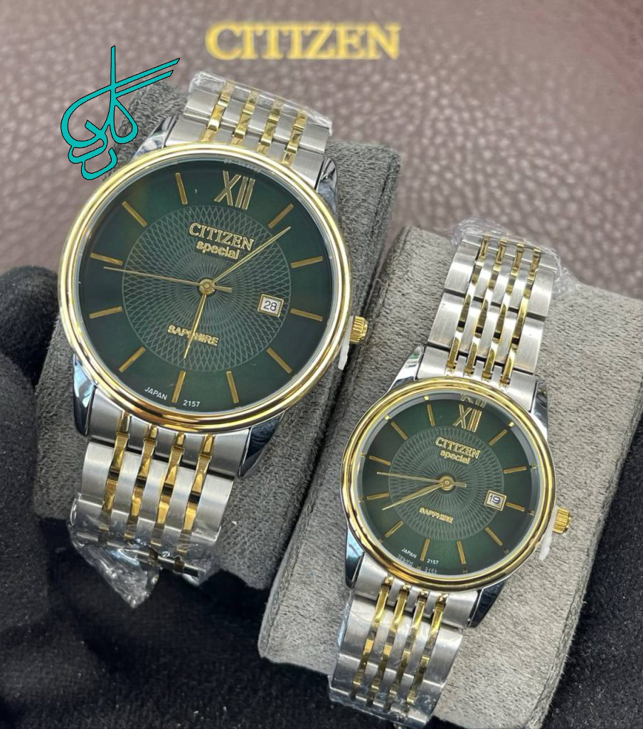 خرید ست ساعت زنانه و مردانه سیتیزن اسپشیال کیفیت عالی رنگ ثابت موتور ژاپن کد 2115976 - ردگل