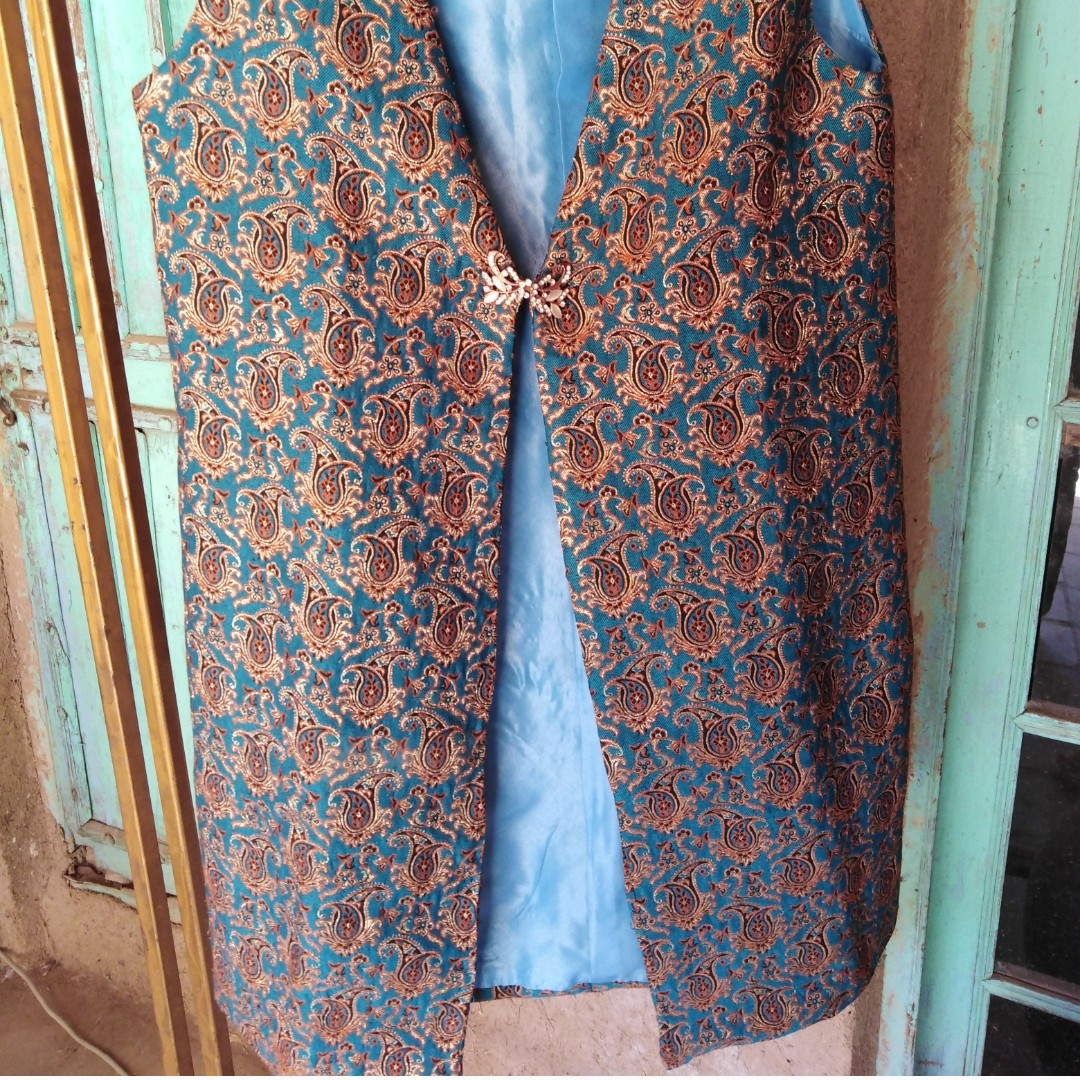 جلیقه ترمه آبی 