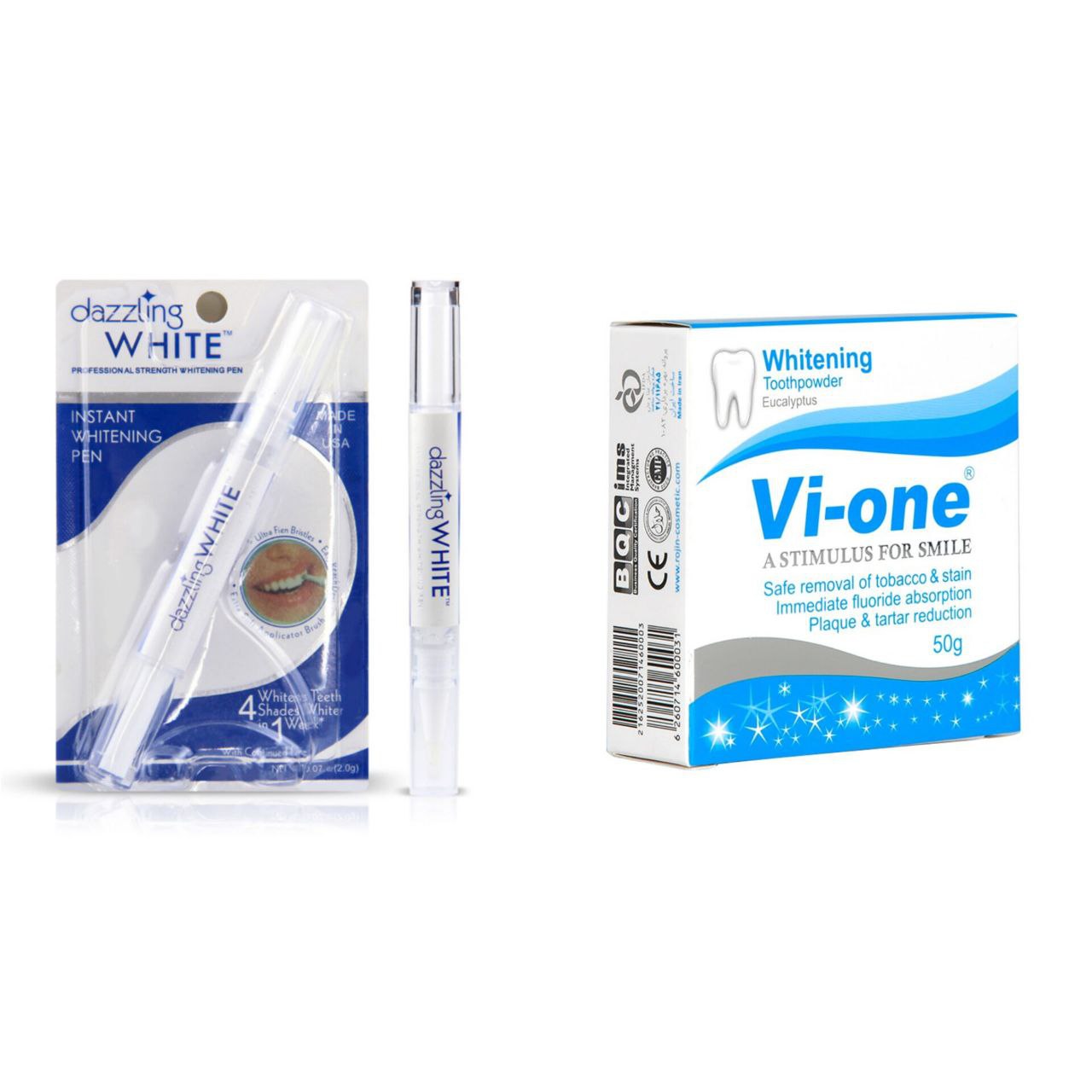 پکیج سفید کننده دندان ( قلم Dazzling White پودر Vi-ONE)