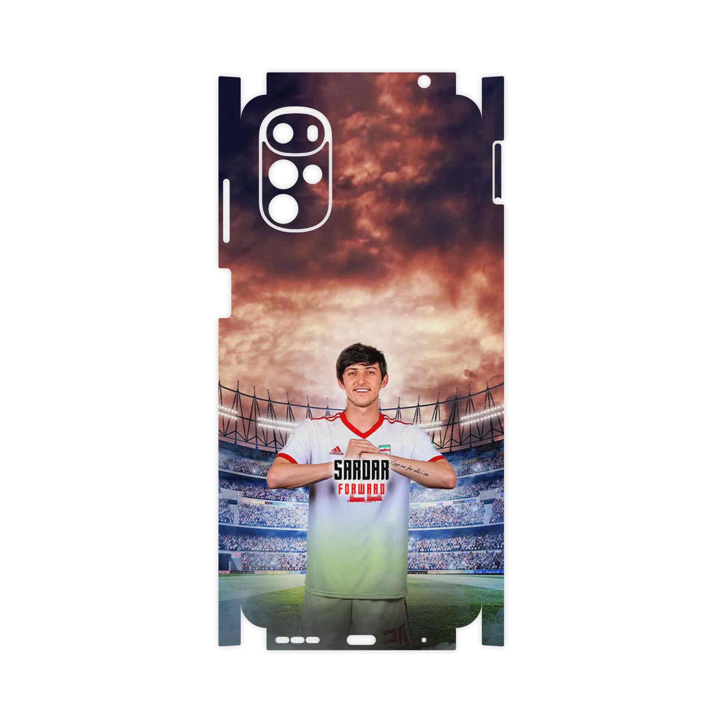 برچسب پوششی ماهوت مدل Sardar Azmoun-FullSkin مناسب برای گوشی موبایل موتورولا Moto G22