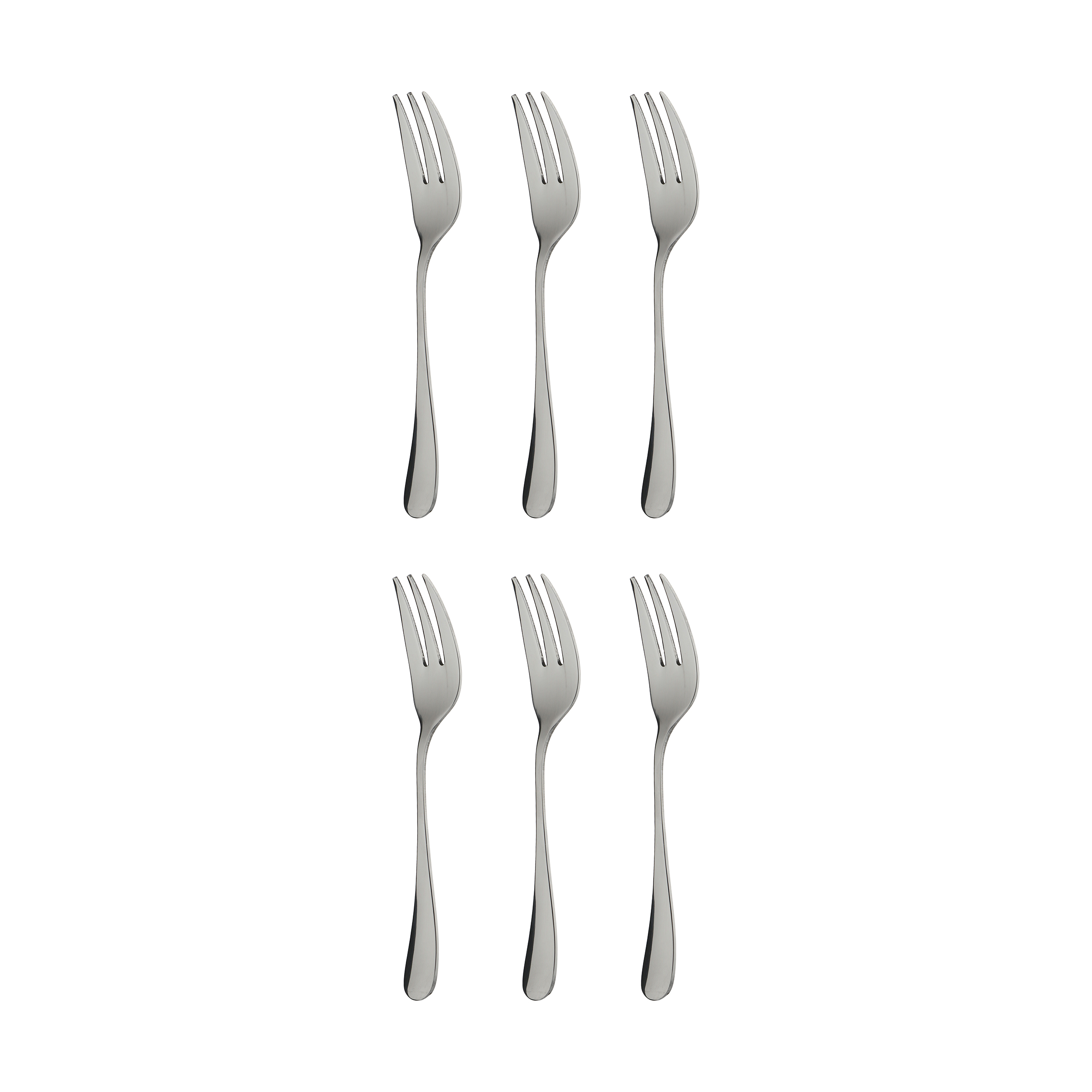 چنگال میوه خوری صنایع استیل ایران مدل پارما مجموعه شش عددی