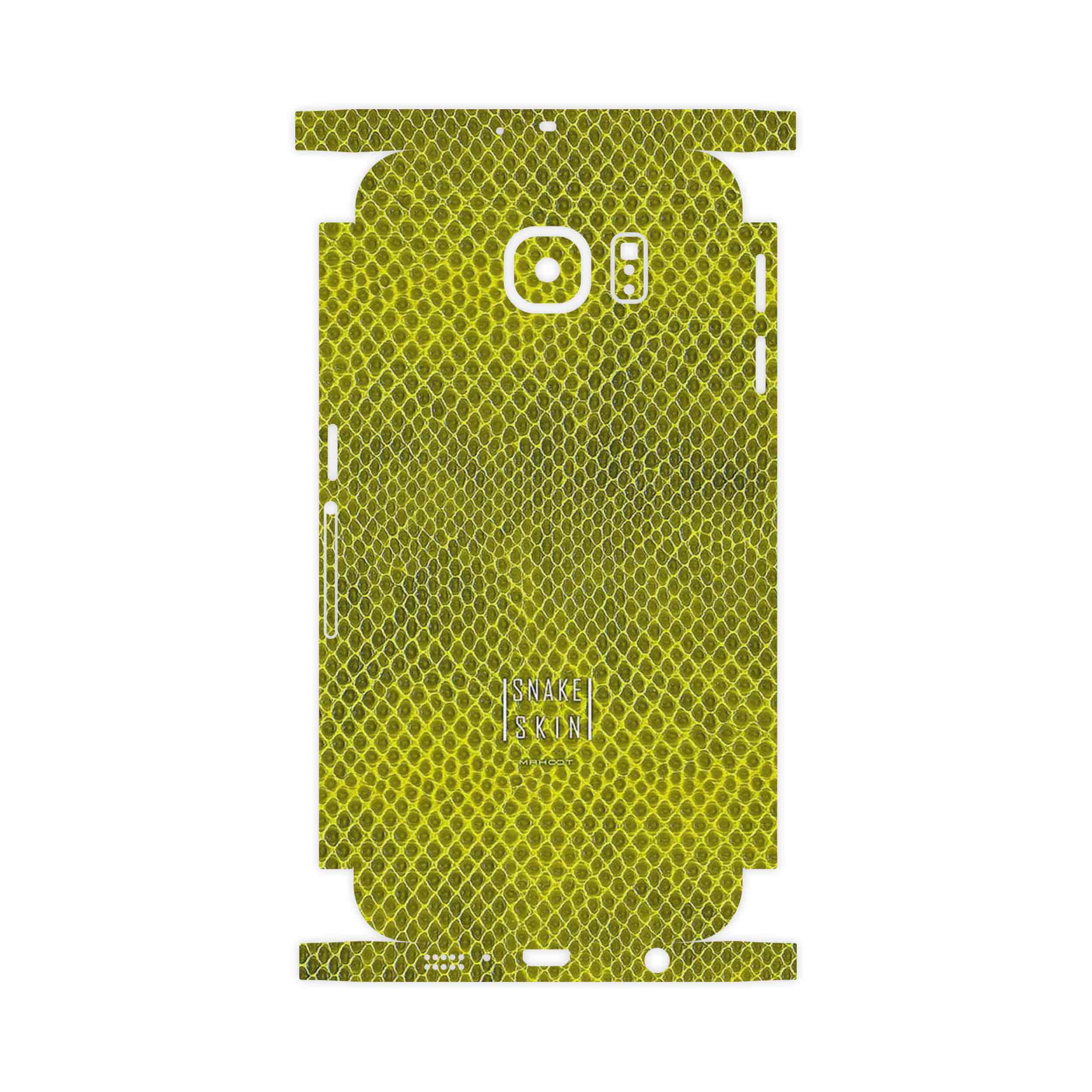 برچسب پوششی ماهوت مدل Yellow Snake Skin-FullSkin مناسب برای گوشی موبایل سامسونگ Galaxy S6 Edge