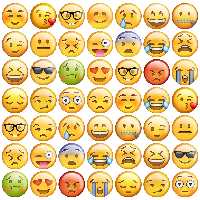 مگنت خندالو طرح ایموجی Emoji  کد 24 مجموعه 50 عددی