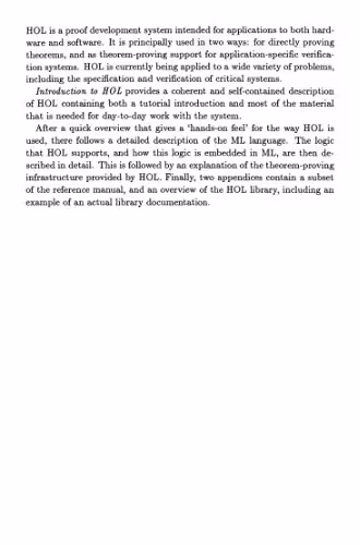 خرید و دانلود نسخه کامل کتاب Introduction to HOL: A theorem-proving environment for higher order logic