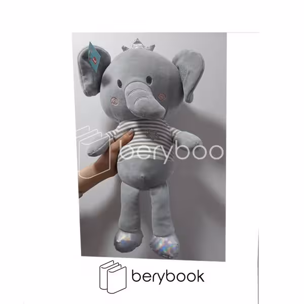 BT TOYS / عروسک / فیل تاج دار لباس راه راه