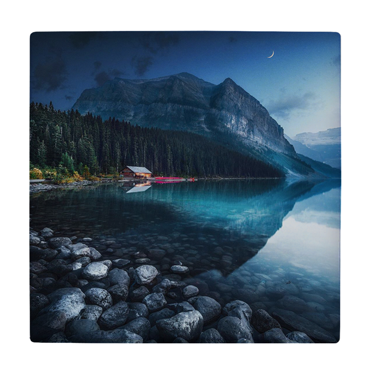 کاشی کارنیلا طرح دریاچه و جنگل و کوهستان مدل لوحی کد WKB797 