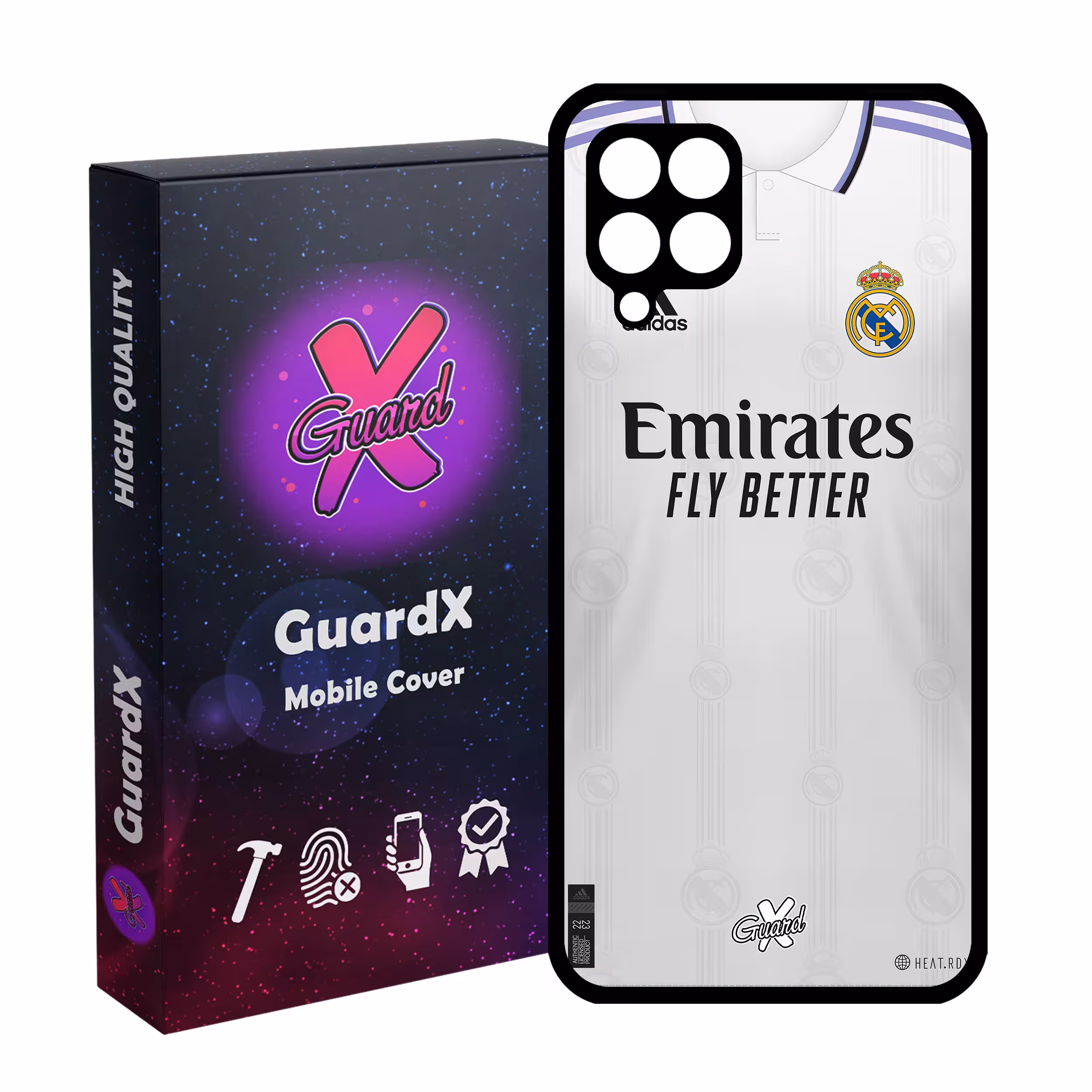کاور گارد ایکس طرح رئال مادرید مدل Glass10465 مناسب برای گوشی موبایل سامسونگ Galaxy A12/M12/F12